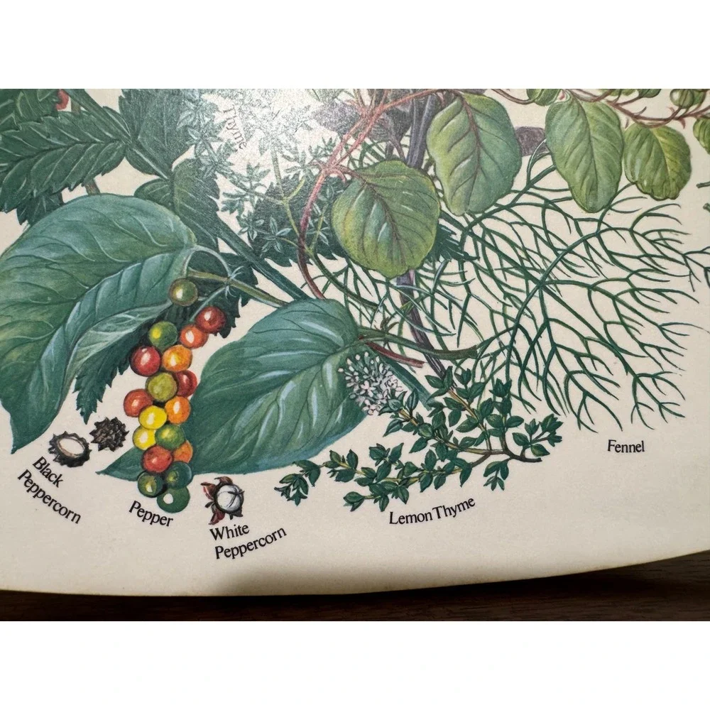 Vintage-Style Herb Illustration Botanical Pattern Cutting Board - Decor Only